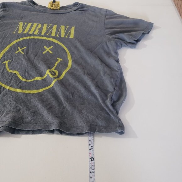 Long Gone Nirvana Womens Boxy Short Sleeve Band‎ T Shirt Size M Classic Lounge - Picture 8 of 8